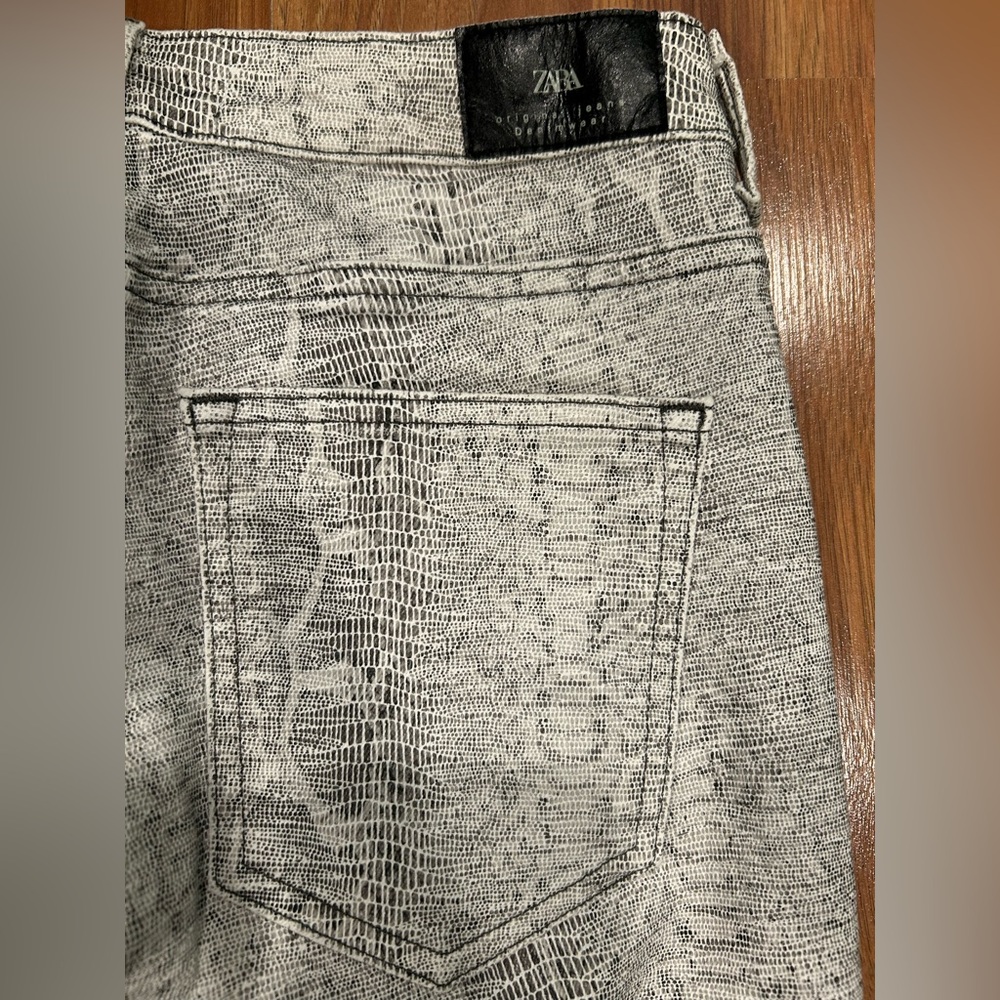 Zara High Rise Skinny Jeans Snakeprint Women’s Size 6 - Picture 5 of 8